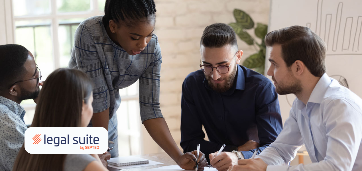Colleagues at a table planning together