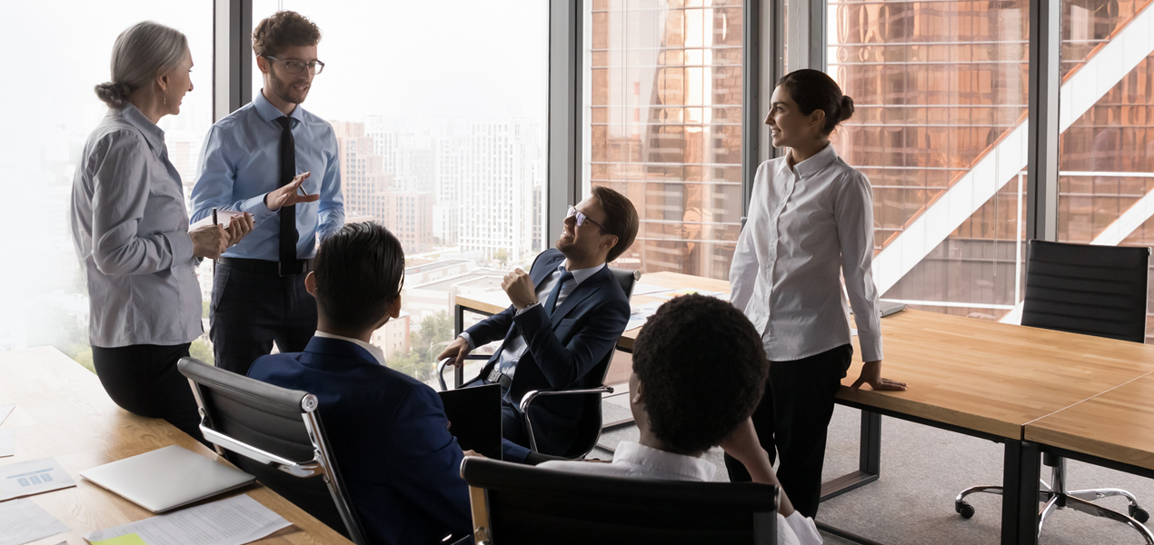 Group of colleagues chatting